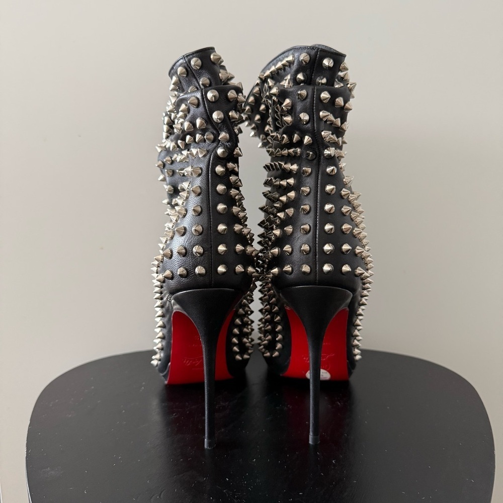 Christian Louboutin Black Guerilla 120 Nappa Spiked Booties - US 6 (36.5) NWT - Picture 10 of 13